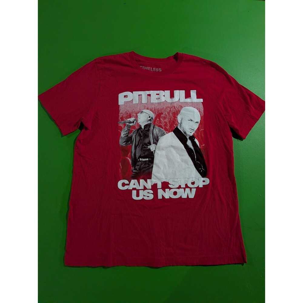 Pitbull 2022 Summer Tour Can't Stop Us Now T Shirt XL Timeless Miami Red Rap Pop